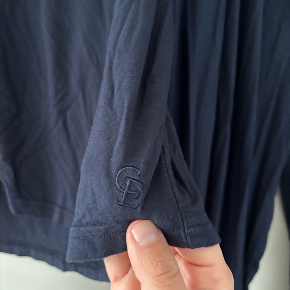 Cozy Earth Bamboo Stretch-Knit Long Sleeve Pajama Set Navy - Picture 8 of 12